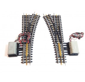 JEP DEUX AIGUILLAGE COMMANDE ELECTRIQUE GAUCHE ET DROITE 3 RAILS HO