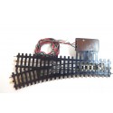 R 16086 JEP DEUX AIGUILLAGES COMMANDE ELEC+ MANU GAUCHE ET DROITE 3 RAILS HO