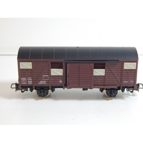 JOUEF WAGON COUVERT UIC SNCF MARRON TOIT NOIR ESSIEUX BRUNIES HO SANS BOITE N°2