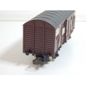 JOUEF WAGON COUVERT UIC SNCF MARRON TOIT NOIR ESSIEUX BRUNIES HO SANS BOITE N°2