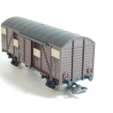 JOUEF WAGON COUVERT UIC SNCF MARRON TOIT NOIR ESSIEUX BRUNIES HO SANS BOITE N°2