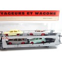 REF 6571 JOUEF WAGON STVA ARTICULER + 8 VOITURES EN BOITE ROUGE HO N°2