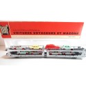 REF 6571 JOUEF WAGON STVA ARTICULER + 8 VOITURES EN BOITE ROUGE HO N°2
