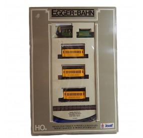 REF 7112 EGGER BAHN JOUEF COFFRET LOCOMOTIVE VAPEUR + VOITURES + RAILS HOe