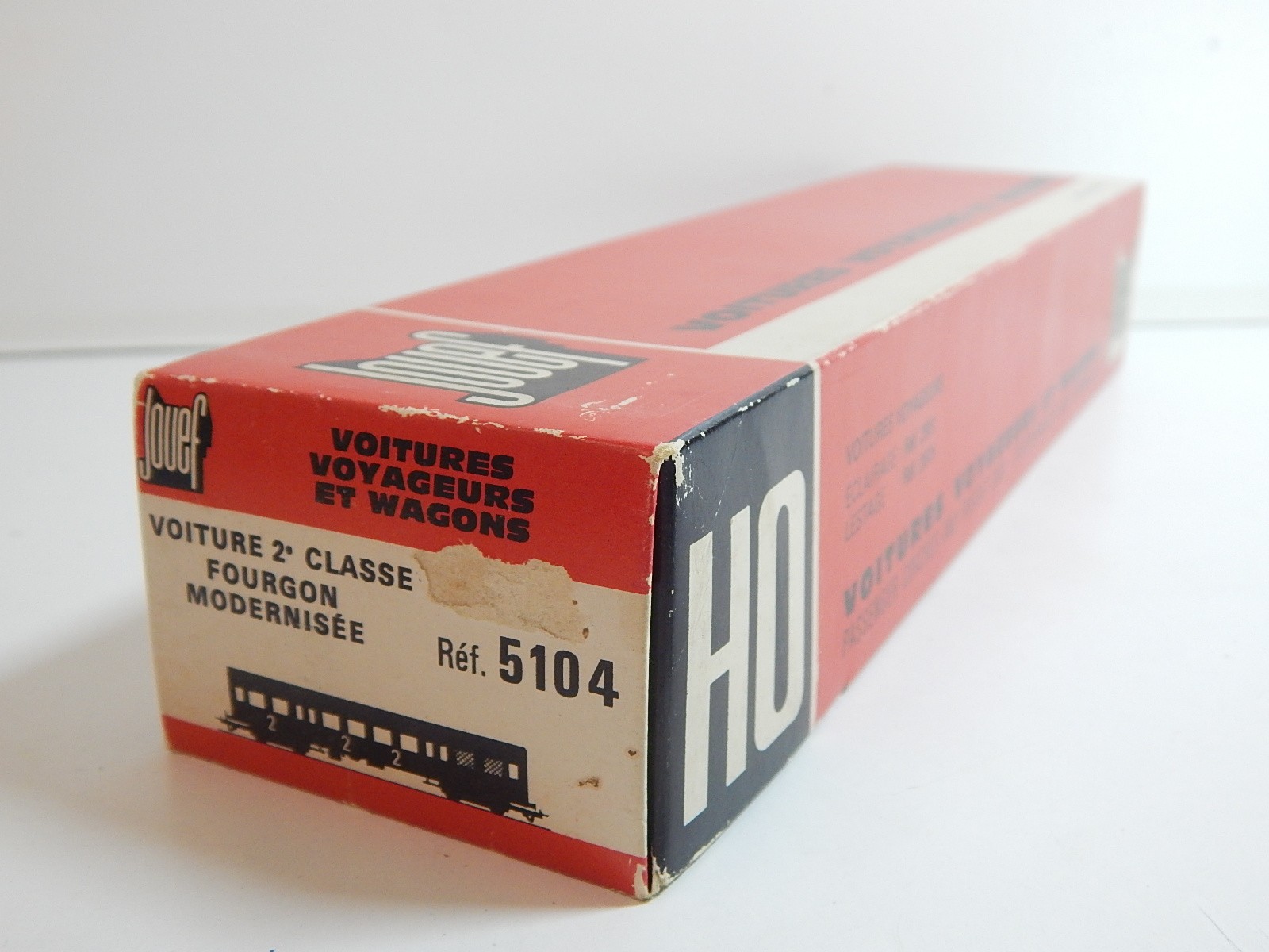 REF 5104 JOUEF VOITURES MODERNISÉE 2 CL FOURGON HO EN BOITE ROUGE