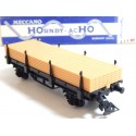 REF 7172 HORNBY WAGON PLAT A RIDELLES + CHARGEMENT EN BOITE BLEU HO
