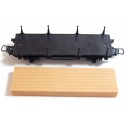 REF 7172 HORNBY WAGON PLAT A RIDELLES + CHARGEMENT EN BOITE BLEU HO