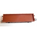UN WAGON HORNBY PLAT A BOGIES RIDELLES BASSES EN BOITE BLEU HO REF 727
