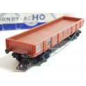UN WAGON HORNBY PLAT A BOGIES RIDELLES BASSES EN BOITE BLEU HO REF 727