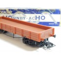 UN WAGON HORNBY PLAT A BOGIES RIDELLES BASSES EN BOITE BLEU HO REF 727