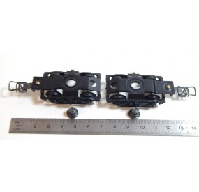 B 127 - HORNBY LOT DE DEUX BOGIE EN METAL DE VOITURE VOYAGEUR + AXE HO