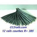 12 rails courbe acier 385 mm Jouef - HO