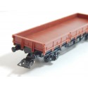 UN WAGON HORNBY PLAT A ESSIEUX RIDELLES BASSES SANS BOITE