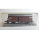 WAGON COUVERT MARRON 80 DB EN BOITE CRISTAL SANS MARQUE HO