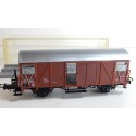 WAGON COUVERT MARRON 80 DB EN BOITE CRISTAL SANS MARQUE HO