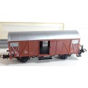 WAGON COUVERT MARRON 80 DB EN BOITE CRISTAL SANS MARQUE HO