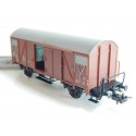 WAGON COUVERT MARRON 80 DB EN BOITE CRISTAL SANS MARQUE HO
