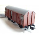 WAGON COUVERT MARRON 80 DB EN BOITE CRISTAL SANS MARQUE HO