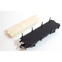 ref 16277 - HORNBY WAGON PLAT A ESSEUX AVEC RANCHERS CHARGER DE BOIS HO