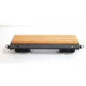 JOUEF WAGON PLAT TP GRIS A BOGIES CHARGER DE BOIS HO SANS BOITE