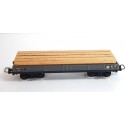 JOUEF WAGON PLAT TP GRIS A BOGIES CHARGER DE BOIS HO SANS BOITE
