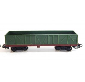 JOUEF UN WAGON TP A BOGIE TOMBEREAU VERT BOGIES NOIR HO SANS BOITE