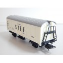 LIMA WAGON COUVERT A ESSIEUX METAL BRUNIES STEF SNCF SANS BOITE HO