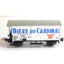 R 16293 - LILIPUT HO WAGON COUVERT BLANC BIERE CARDINAL A ESSIEUX HO SANS BOITE