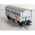 R 16293 - LILIPUT HO WAGON COUVERT BLANC BIERE CARDINAL A ESSIEUX HO SANS BOITE