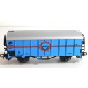 R 16297 - LILIPUT HO WAGON COUVERT TRANSFESA BLEU A ESSIEUX HO SANS BOITE
