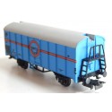 R 16297 - LILIPUT HO WAGON COUVERT TRANSFESA BLEU A ESSIEUX HO SANS BOITE
