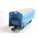 R 16297 - LILIPUT HO WAGON COUVERT TRANSFESA BLEU A ESSIEUX HO SANS BOITE