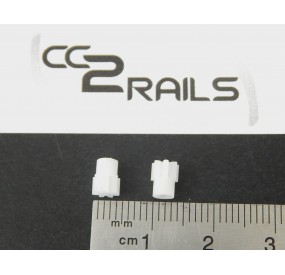 CC 0416 2 PIGNONS 7 DENTS AXE 2.0 mm POUR RE- MOTISATION LOCOMOTIVE HO