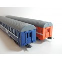 FOBBI LOT DE DEUX VOITURE BLEU TEN SNCF ET ORANGE SNCF HO