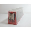 Réf 6530 JOUEF WAGON COUVERT MARRON A BOGIES HO BOITE CRISTAL
