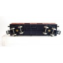 Réf 6530 JOUEF WAGON COUVERT MARRON A BOGIES HO BOITE CRISTAL