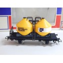 Réf 6421 WAGON CIMENTIER JAUNE A ESSIEUX CIMENT FRANCAIS JOUEF HO EN BOITE BBR