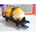 Réf 6421 WAGON CIMENTIER JAUNE A ESSIEUX CIMENT FRANCAIS JOUEF HO EN BOITE BBR