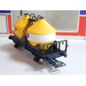 Réf 6421 WAGON CIMENTIER JAUNE A ESSIEUX CIMENT FRANCAIS JOUEF HO EN BOITE BBR