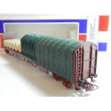 REF 6753 JOUEF WAGON DEMI BACHER VERT A BOGIES HO EN BOITE BBR