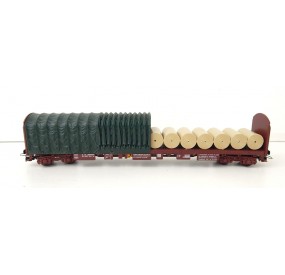 JOUEF WAGON DEMI BACHER A BOGIES + CHARGEMENT HO SANS BOITE