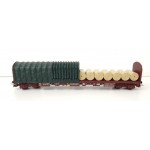 JOUEF WAGON DEMI BACHER A BOGIES + CHARGEMENT HO SANS BOITE