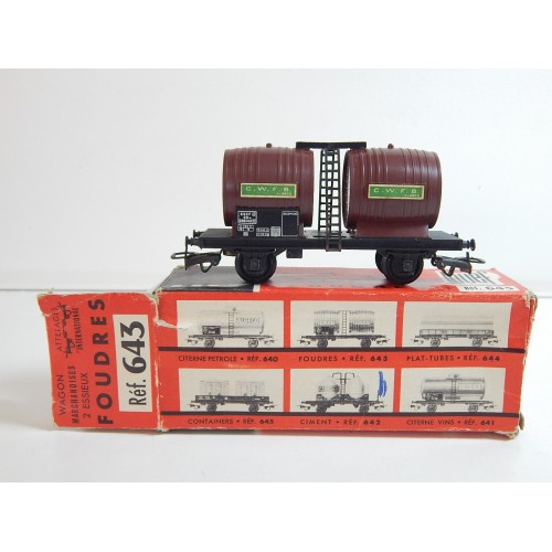 ref 643 JOUEF WAGON BIFOUDRE CWFB A ESSIEUX HO EN BOITE CARTON