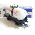 REF 702 HORNBY WAGON CITERNE PRIMAGAZ BLANC EN BOITE BLEU REF 702 N°2