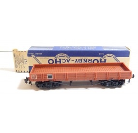 UN WAGON HORNBY PLAT A BOGIES RIDELLES BASSES EN BOITE BLEU HO REF 727 N°2
