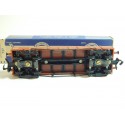 UN WAGON HORNBY PLAT A BOGIES RIDELLES BASSES EN BOITE BLEU HO REF 727 N°2