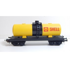 LIMA WAGON CITERNE JAUNE A BOGIES SLELL - HO SANS BOITE