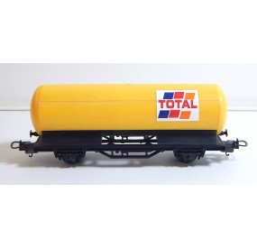 LIMA WAGON CITERNE JAUNE A ESSIEUX TOTAL - HO SANS BOITE