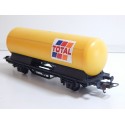 LIMA WAGON CITERNE JAUNE A ESSIEUX TOTAL - HO SANS BOITE
