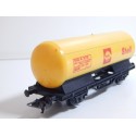 LIMA WAGON CITERNE JAUNE A ESSIEUX SHELL - HO SANS BOITE